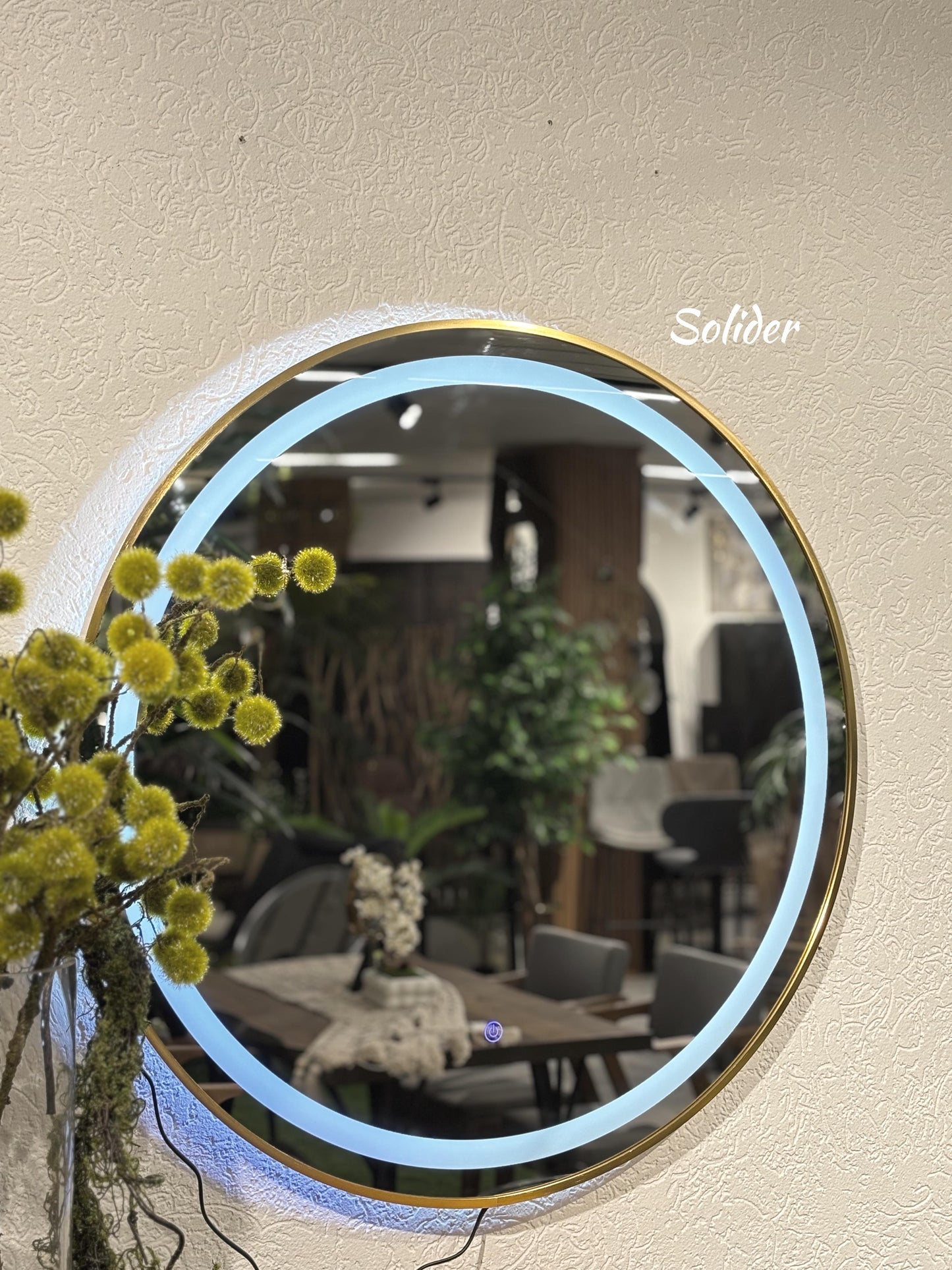 mirror with three color lighting 80cm diameter