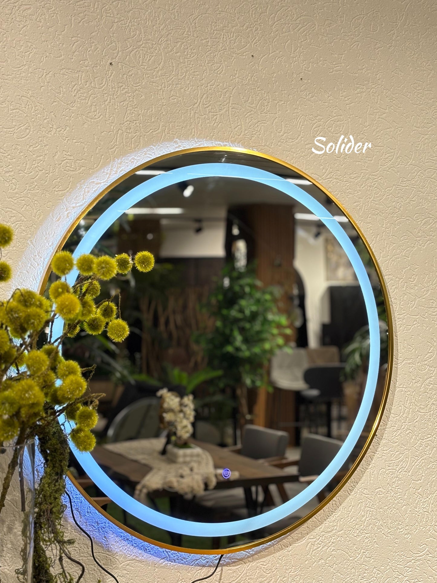 mirror with three color lighting 80cm diameter