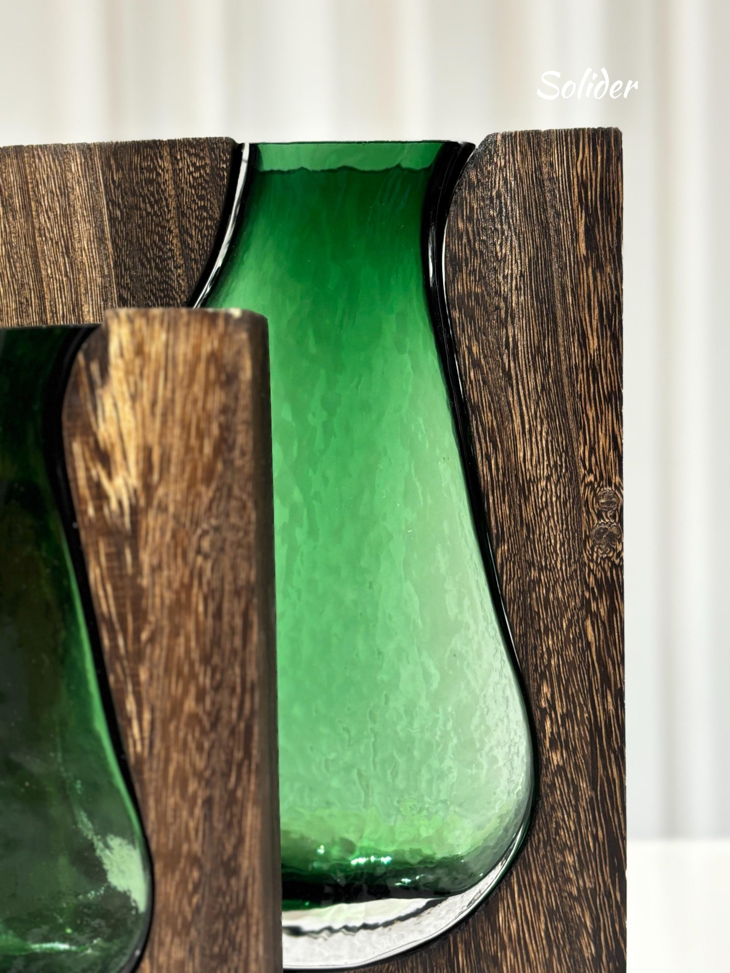 Glass and Wooden Vase