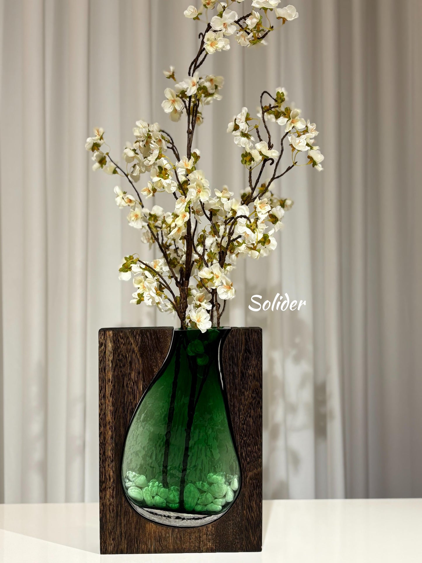 Glass and Wooden Vase